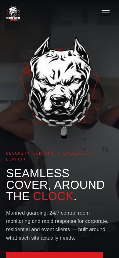 Screenshot of the Nsika Protection Services website