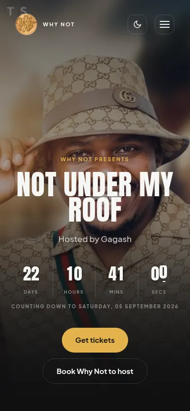 Screenshot of the Why Not event website