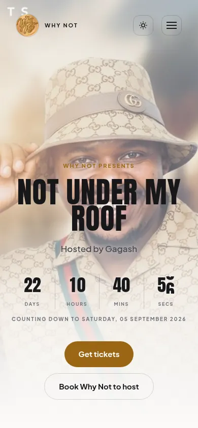 Screenshot of the Why Not event website