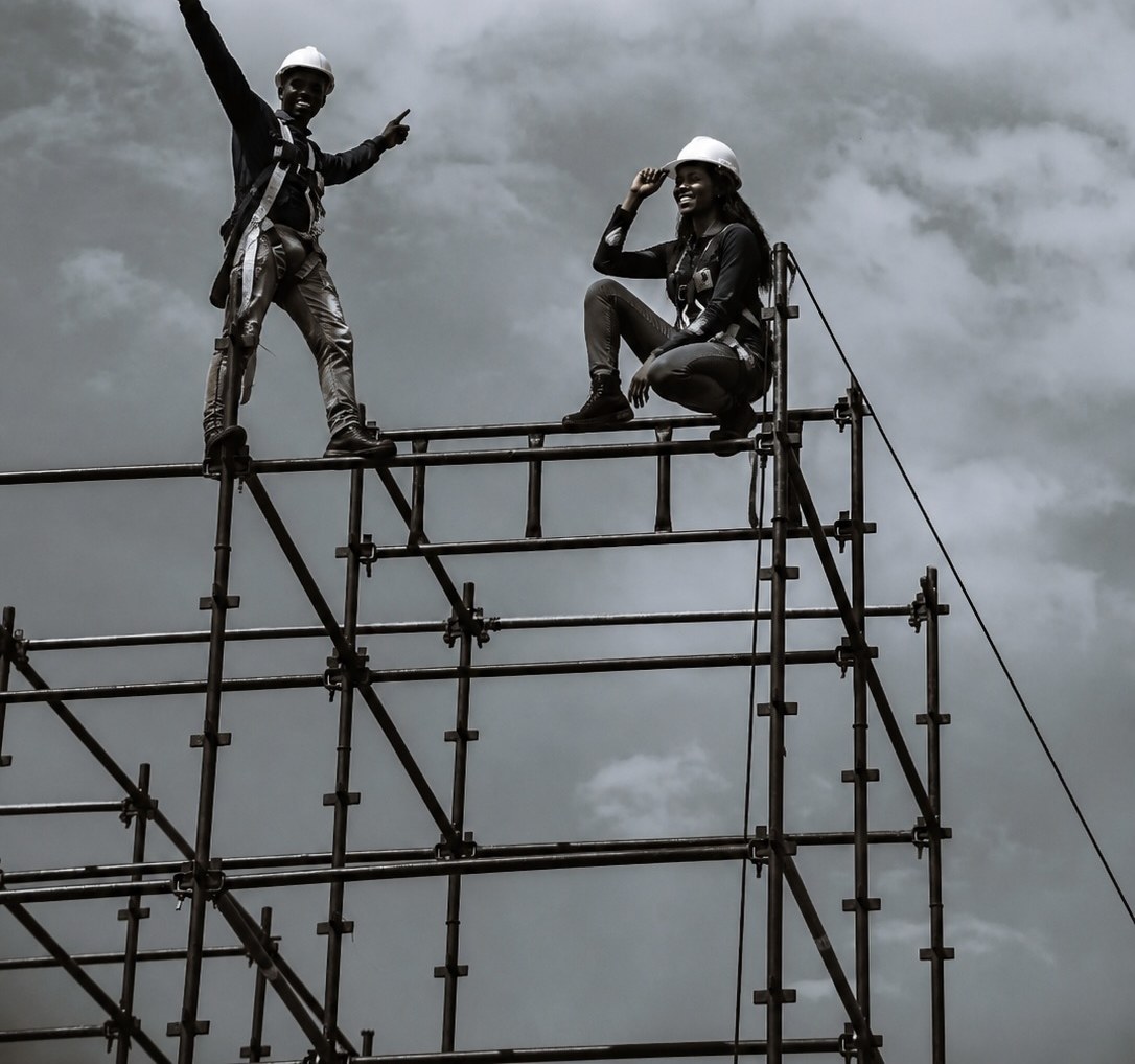 Marlmore team working at height on scaffolding